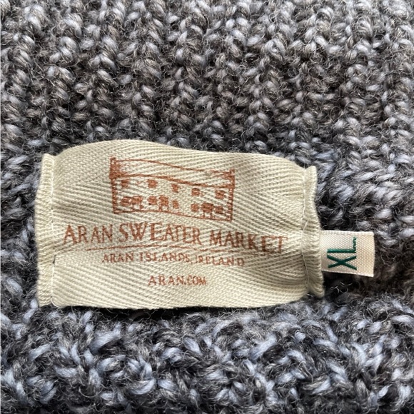 Aran sweater market Ireland 100% Marina wool full zip sweater size XL - Picture 4 of 5